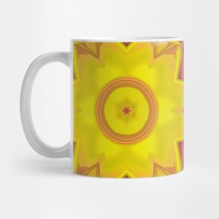 Mosaic Kaleidoscope Flower Yellow and Pink Mug